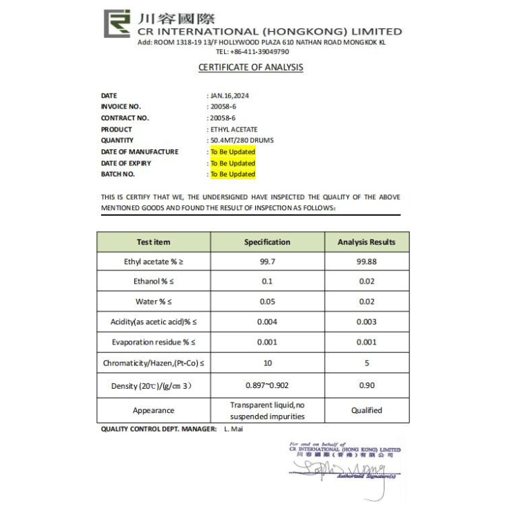 Ethyl Acetate ETAC
